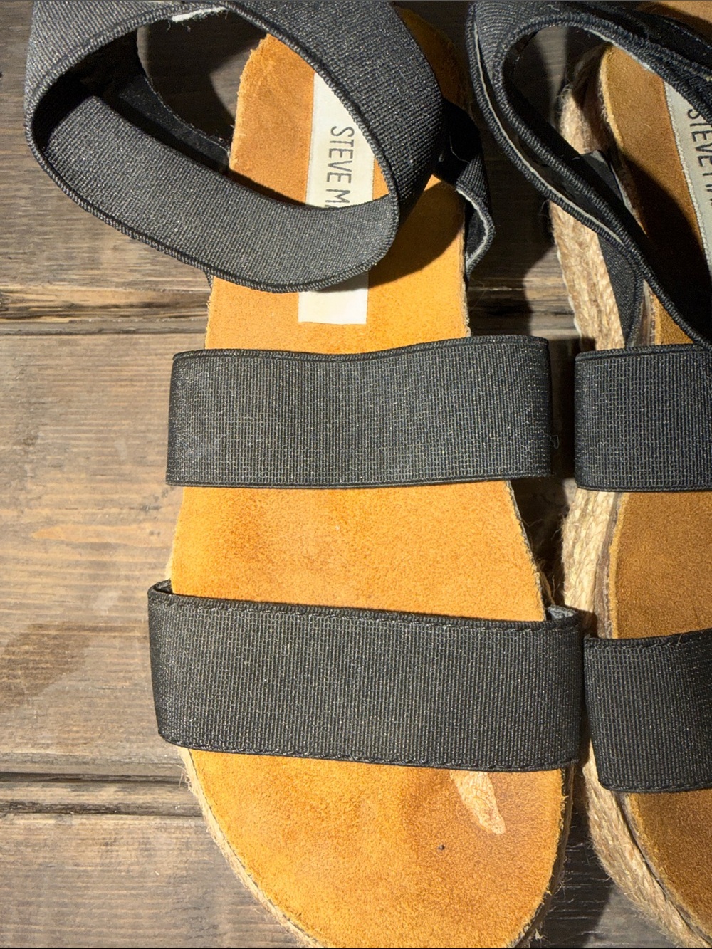 Steve Madden Black Bandi Platform Wedge Sandals - Picture 10 of 10